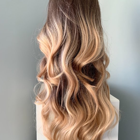 NEW Long Ombre Brown Body Wave Synthetic Wig - Picture 2 of 4